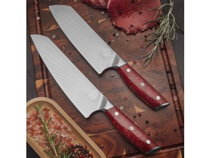 Santoku-kniv SANDVIK RED NORTHERN SUN 18,5 cm, Dellinger