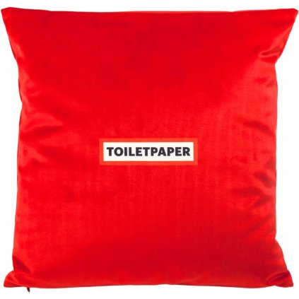 Kudde TOILETPAPER REVOLVER 50 x 50 cm, röd, Seletti