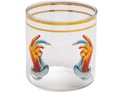 Vattenglas TOILETPAPER HANDS WITH SNAKES 8,5 cm, Seletti