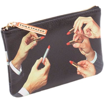 Sminkväska TOILETPAPER LIPSTICKS 15,5 x 9,5 cm, svart, Seletti