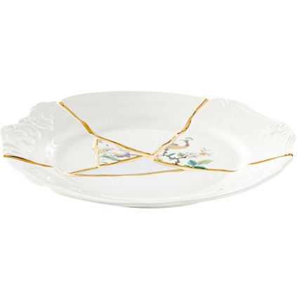 Middagstallrik KINTSUGI 2 27,5 cm, vit, Seletti
