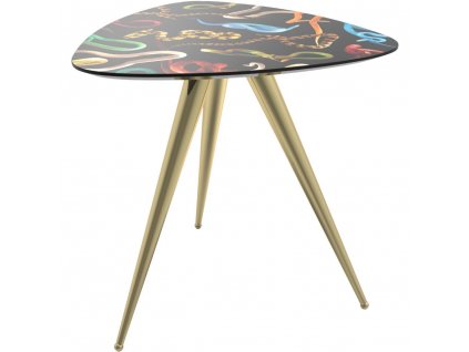 Sidobord TOILETPAPER SNAKES 57 x 48 cm, svart, Seletti