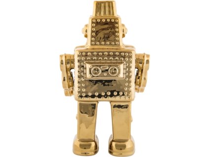 Heminredning MEMORABILIA MY ROBOT 30 cm, guld, porslin Seletti