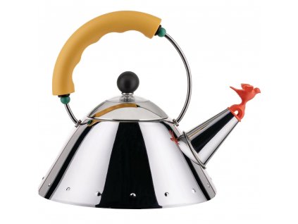 Vattenkokare för spihäll 9093 1 l, silver / gul, Alessi