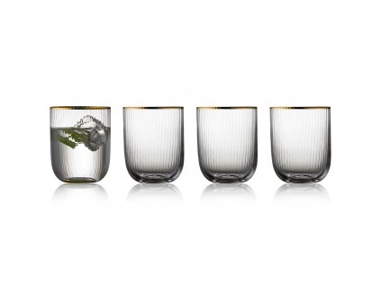 Vattenglas PALERMO GOLD, set i 4 delar, 350 ml, Lyngby Glas