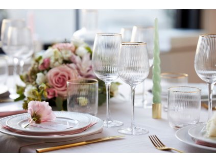 Rödvinsglas PALERMO GOLD, set i 4 delar, 300 ml, Lyngby Glas