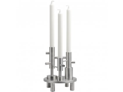 Middagsljusstake 20 cm, silver, rostfritt stål, Fritz Hansen