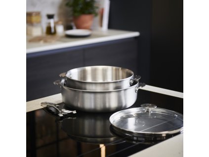Stekpanna ALCHIMY LOQY 24 cm, silver, rostfritt stål, de Buyer