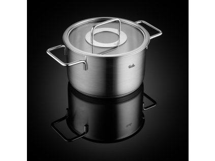 Kastrullset PURE, set i 4, silver, rostfritt stål, Fissler