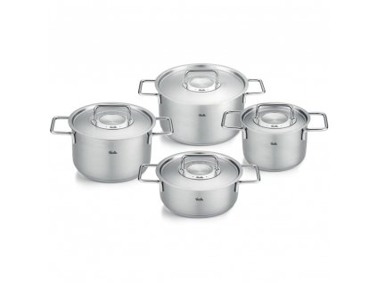 Kastrullset PURE, set i 4, silver, rostfritt stål, Fissler