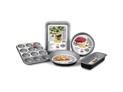 Springform SILVER ELEGANCE 26 cm, 2 bottnar, svart, stål, Guardini