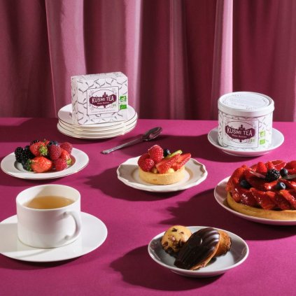 Vitt te WHITE BERRIES, 20 tepåsar av muslin, Kusmi Tea