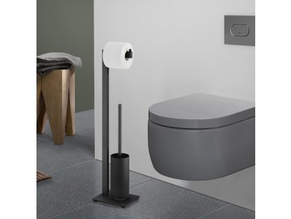 Toalettbutler LINEA 72 cm, svart, rostfritt stål, Zack