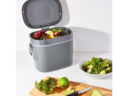 Bioavfallsbehållare EASY-CLEAN GOOD GRIPS 6,62 l, grå, plast, OXO