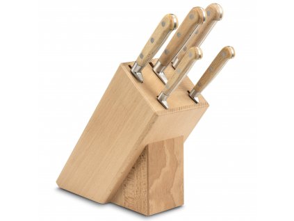 Knivblock VERNEUIL, med knivar BROCELIANDE, set om 6, Lion Sabatier