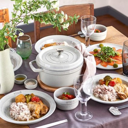 Bestickhållare, set i 4 delar, grå, keramik, Staub