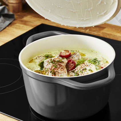 Gryta AIR E2554455 20 cm, 3,1 l, svart, aluminium, Tefal