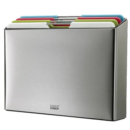 Skärbräda FOLIO 60213 34 x 24 cm, set i 4 delar, plast/rostfritt stål, Joseph Joseph