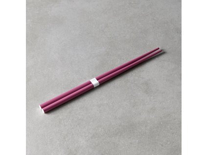 Chopsticks 22,5 cm, plommon / vit, bambu, MIJ