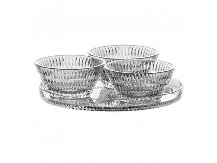 Tapasskål ETHNO 190 ml, set i 3 delar, med uppläggningsfat, klar, Nachtmann