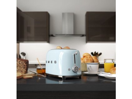 Brödrost TSF01PBEU, 2 skivor, pastellblått, Smeg