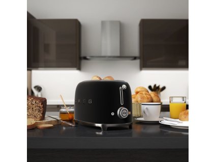 Brödrost TSF01BLMEU, 2 skivor, mattsvart, Smeg
