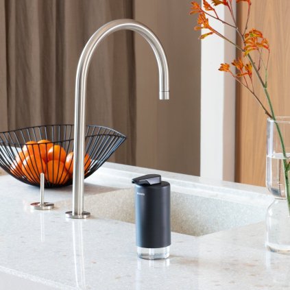 Tvåldispenser SINKSTYLE 200 ml, mineralgrå, metall, Brabantia