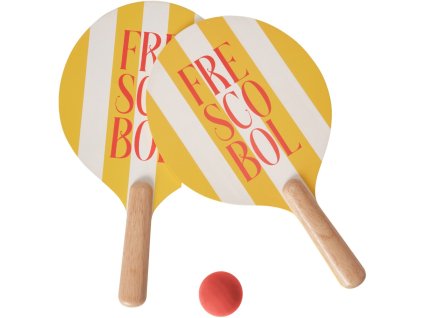Strandtennis FRESCOBOL, set i 3 delar, gul, Printworks
