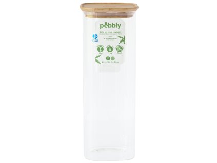 Köksförvaringsburk PKV-007 2,2 l, glas / bambu, Pebbly