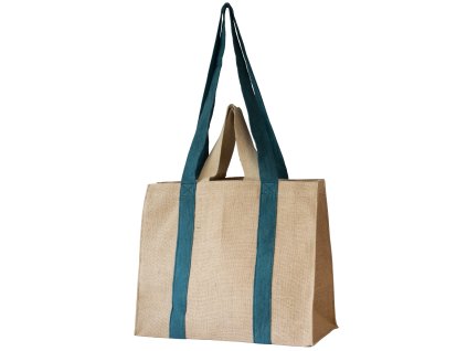 Shoppingkasse NBA210 41 cm, beige/grön, bomull, Pebbly