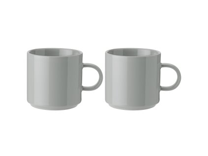 Kaffekopp 200 ml, set i 2 delar, ljusgrå, stengods, Stelton