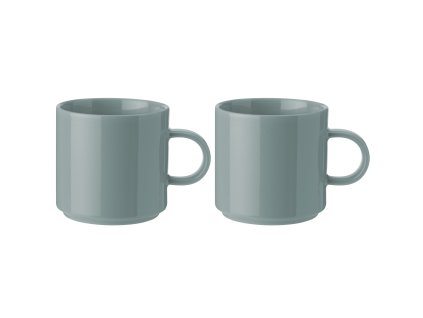 Kaffekopp 200 ml, set i 2 delar, blek grön, stengods, Stelton