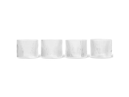 Vattenglas RIPPLE 200 ml, set i 4 delar, ljust, fast LIVING