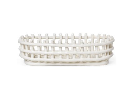 Fruktkorg 30 x 8,5 cm, vit, keramik, fast LIVING