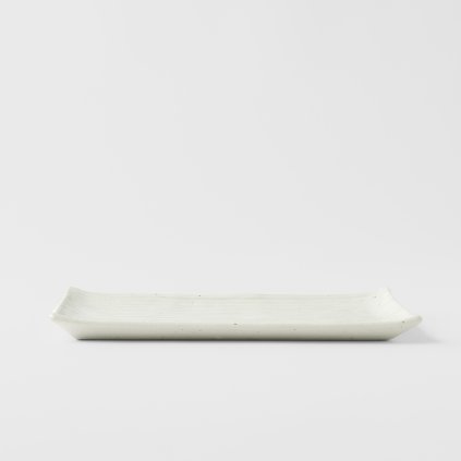 Serveringsfat CONTOUR 24 x 15 cm, vit, keramik, MIJ