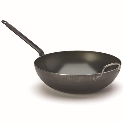 Wok BLUE CARBON 32 cm, blå stål, de Buyer