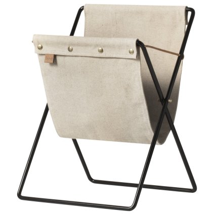 Tidningsställ HERMAN 51 cm, järn / bomull, fast LIVING