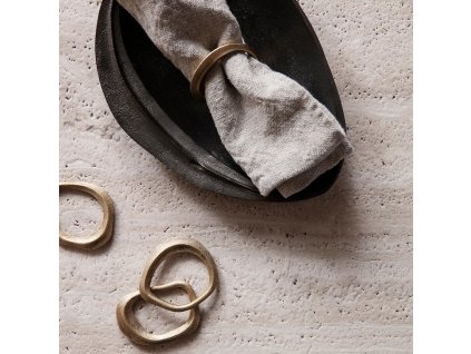 Servettring FLOW 7 cm, set i 4 delar, mässing, fast LIVING