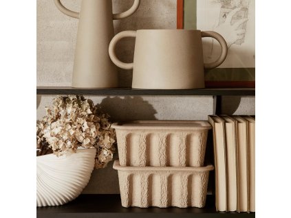 Förvaringsbehållare PAPER PULP 28 x 12,5 cm, set i 2 delar, brun, papper, fast LIVING