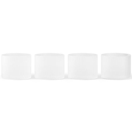 Vattenglas RIPPLE 200 ml, set i 4 delar, vit, fast LIVING