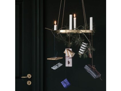 Hållare för middagsljus CIRCLE 38 cm, mässing, fast LIVING