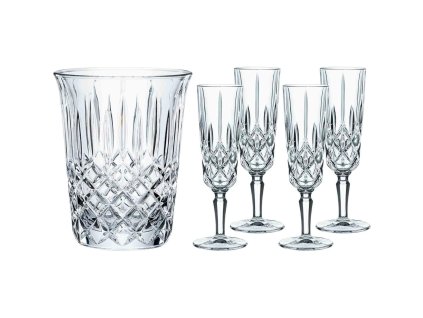 Champagneglas NOBLESSE, set i 4 delar, med kylare för champagne, glas1, Nachtmann