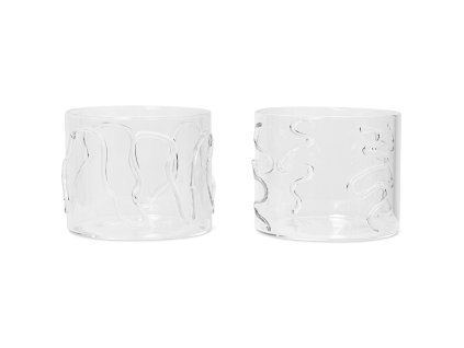 Vattenglas DOODLE 200 ml, set i 2 delar, ljust, glas1, ferm LIVING