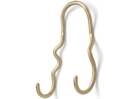 Handdukskrok KRUVNING 21 cm, dubbel, mässing, fast LIVING