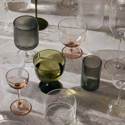 Aperitifglas RIPPLE 140 ml, set i 4 delar, grå, fast LIVING