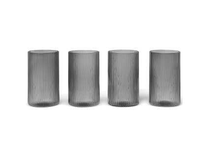 Aperitifglas RIPPLE 140 ml, set i 4 delar, grå, fast LIVING