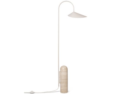Golvlampa ARUM 136 cm, kashmir, travertin / aluminum, fast LIVING