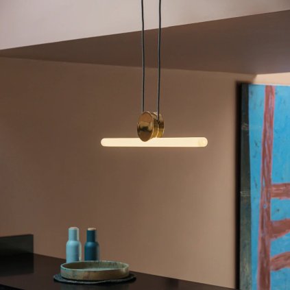 Hängande lampa KILTER 64 cm, mässing, Tala