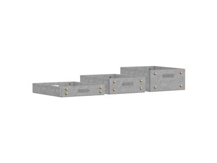 Skrivbordsarrangör TRAY, set i 3 delar, ljus grå, filt, Umage
