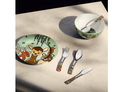 Bestickset för barn FOREST FRIENDS, set i 4 delar, silver, rostfritt stål, WMF